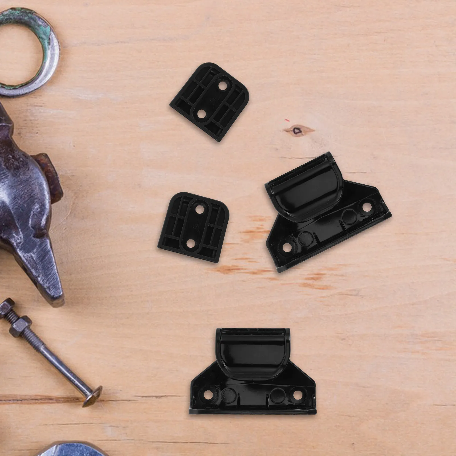 

1Set Retractable Baby Gate Hardware Set Black Replacement Parts Including Latches Brackets Screws for Indoor Outdoor Safety