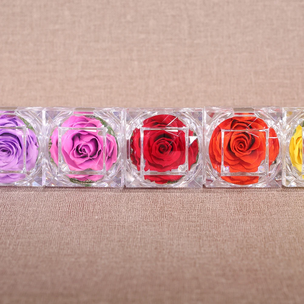 

Artificial Red Roses for Her Everlasting Gift Birth Flower Gifts Valentine's Anniversary Women Preserved Flowers Dining Table