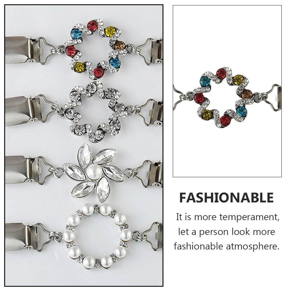 

2Pcs Scarf Buckle Pearl Brooch Fashionable Alloy Corsage Chic Scarf Accessory Decorative Clothing Brooches Stylish Scarves Clip