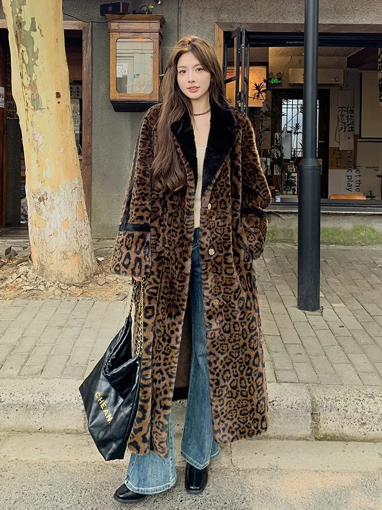 Cappotto di pelliccia da donna lungo con motivo leone invernale New Sle Street Sle Capispalla Cappotto di visone simulato Pendolarismo casual...
