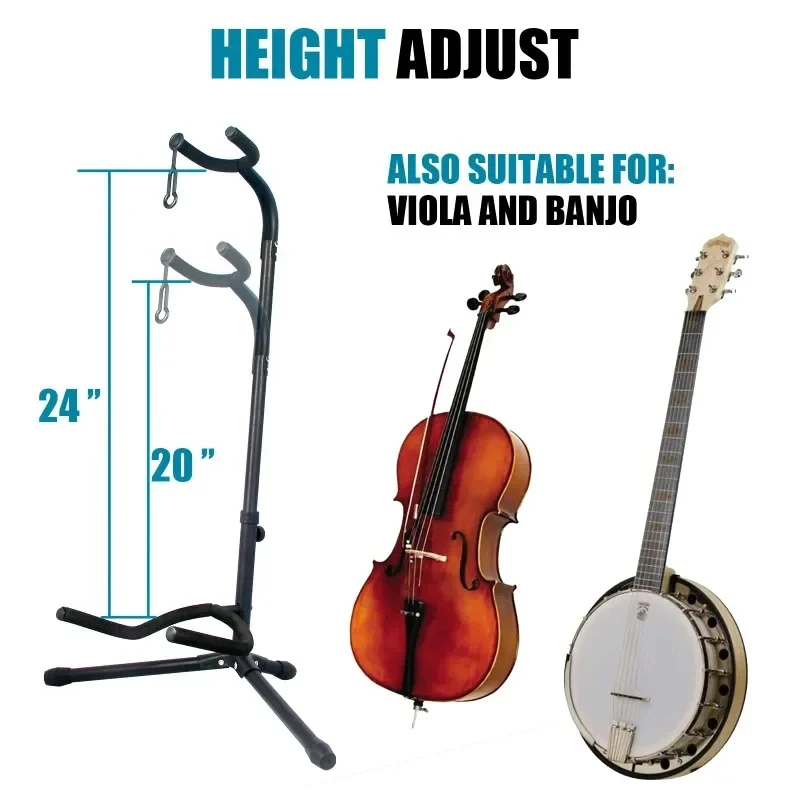 Vertical Guitar Stand Foldable and Adjustable Instrument Display Ukulele Pipa Bass Folk Classical Electric Wood Guitar Stand