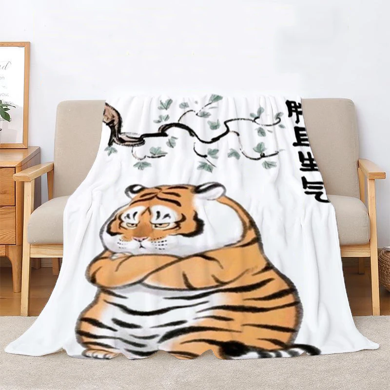 Tiger Descends Cute Throw Blanket for Bed Fluffy Soft Blankets Boho Home Decor Bedroom Decoration Bedspread the Decorative Sofa