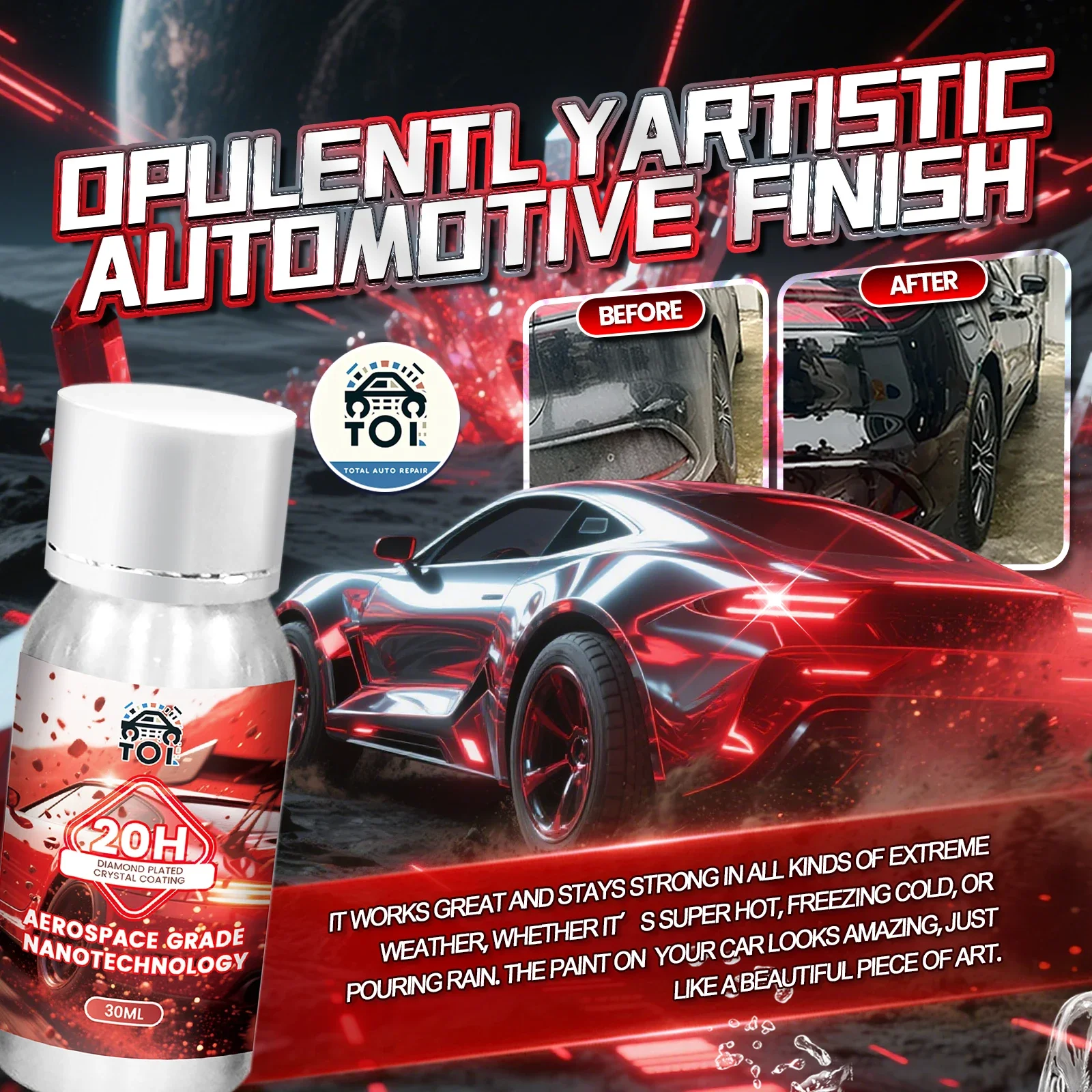 ダイヤモンドメッキクリスタルコーティング 20H 自己修復と UV トラックテクノロジー付き 車のディテイリング専門家 10 年以上の保護