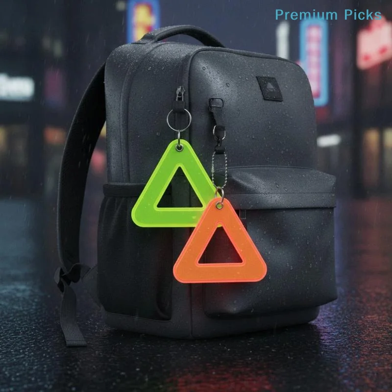 portableHigh Visibility Reflective Triangle Pendant Anti-fade Safety Hanging Tag for School Bags E-bikes Outdoor Activities