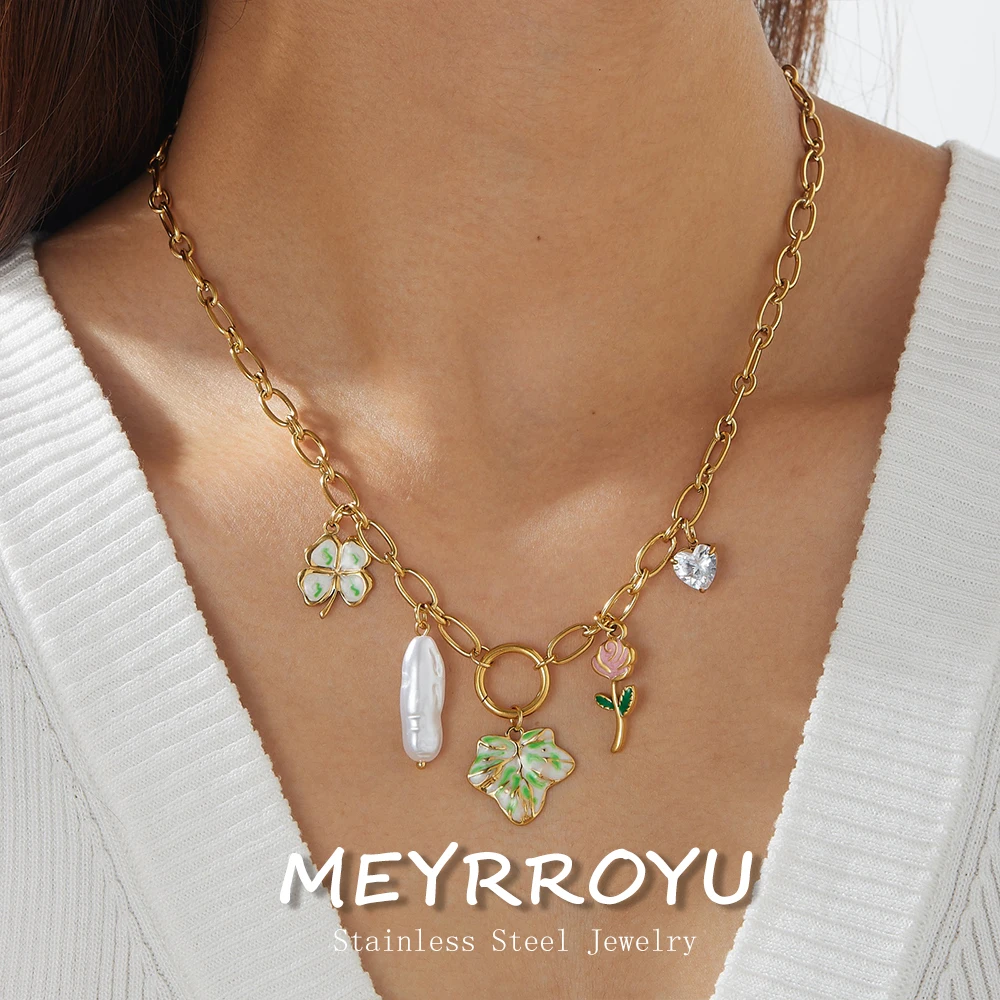 meyrroyu-colar-de-aco-inoxidavel-316l-com-esmalte-colorido-folhas-rosa-coracao-de-perola-zirconia-para-mulheres-classico-nao-desbota-joia-para-pescoco