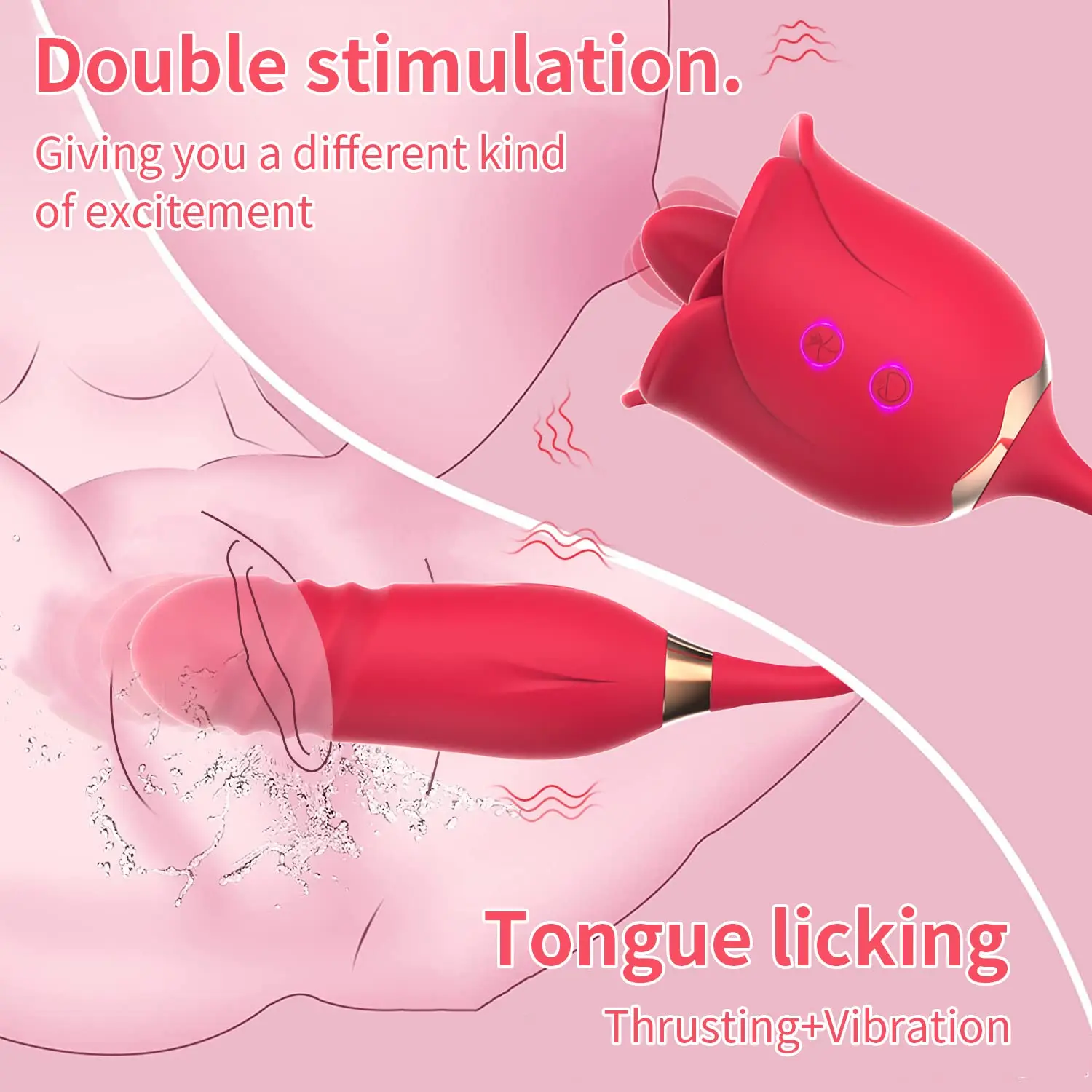 Rose Vibrator Seksspeeltje Vrouwelijke Dildo 'S Clitoris Stimulator Tong Likken Voortstuwing G Spot Met 12 Modi Mannen Volwassen Paar Stok M