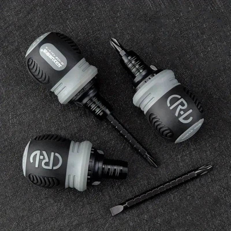 1Pc Mini Fit Screwdriver with Ratchet Home Repair Labor Saving Double Head Hand Tools