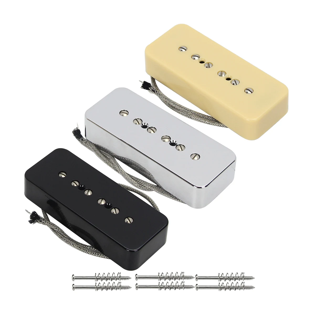 FLEOR Guitar Pickup Alnico 5 P90 Single Coil Pickup Soap Bar Neck / Bridge for LP SG Electric Guitar