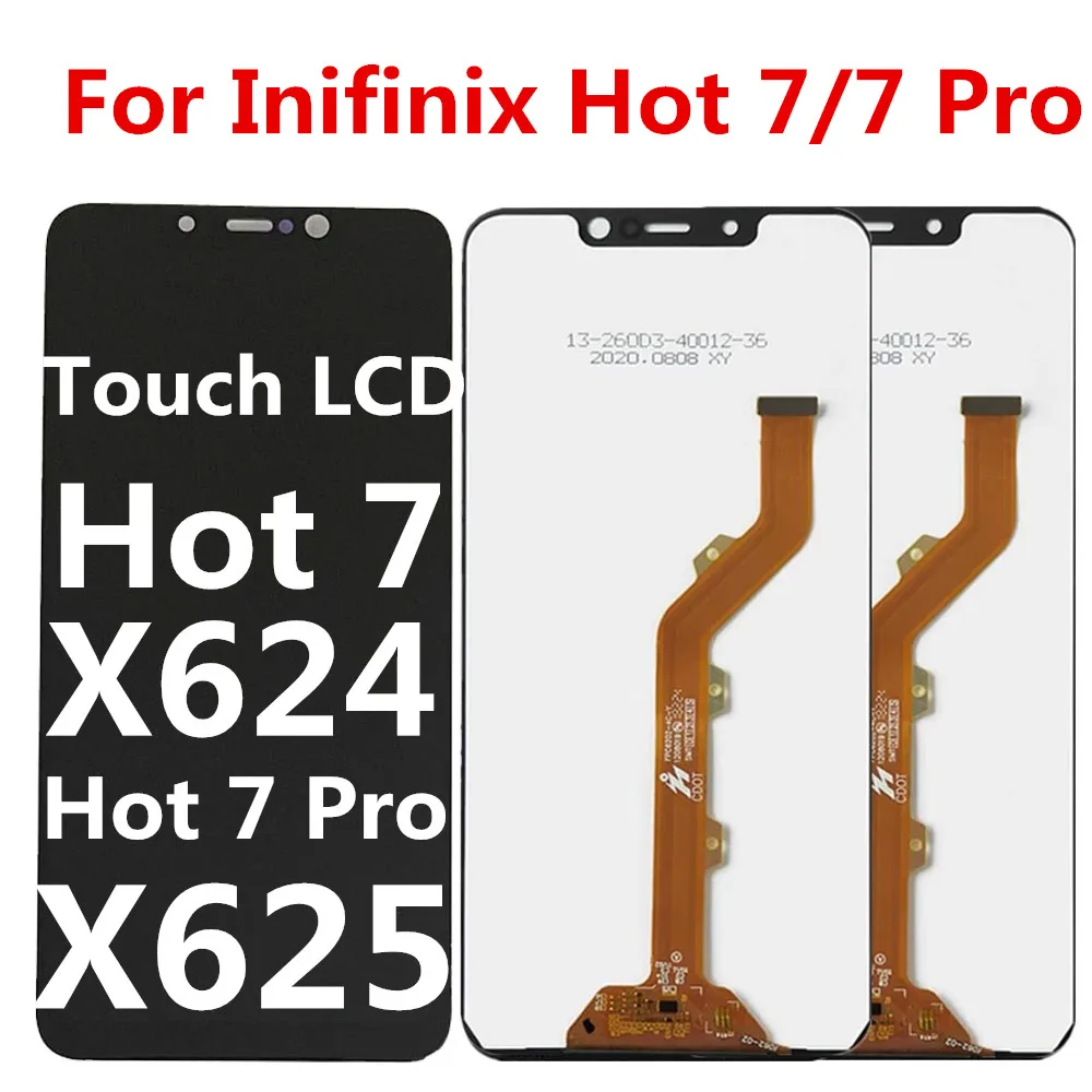 

ЖК-дисплей для Infinix 7 X624 X624B, сенсорный экран с дигитайзером в сборе, запчасти для 7 Pro X625