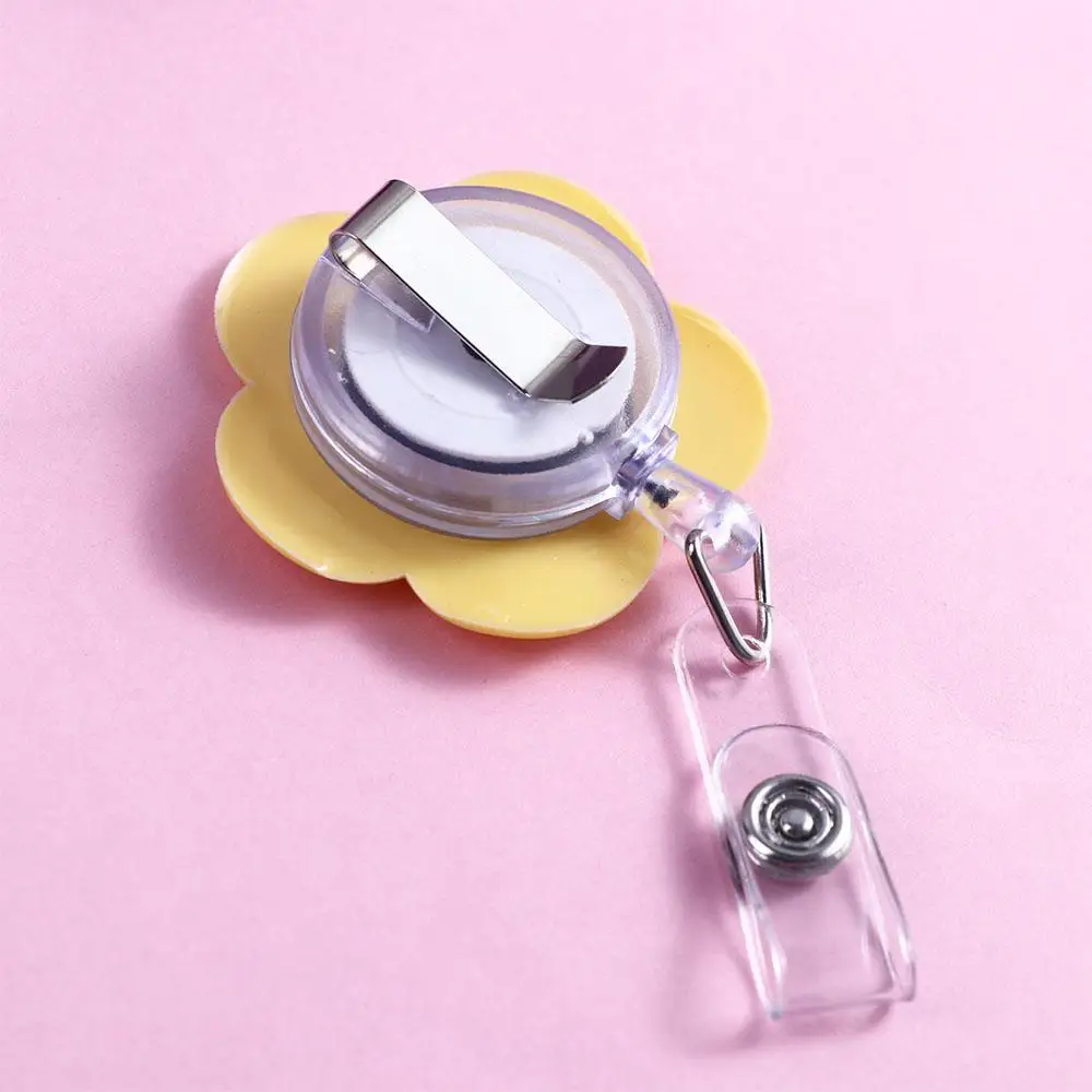 Work Card Clip Keys Lanyard Flowers Chest Card Name Card Holder ID Card Clips Retractable Badge Reel Nurse Badge Holder