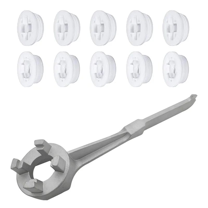 تتضمن قبعات AED2-Bung 10 أغطية خيط، غطاء فتحة طبلة مع مفتاح ربط الطبل، قابس طبل، مفتاح ربط لـ 15/30/55 جالونًا، سهل T #4