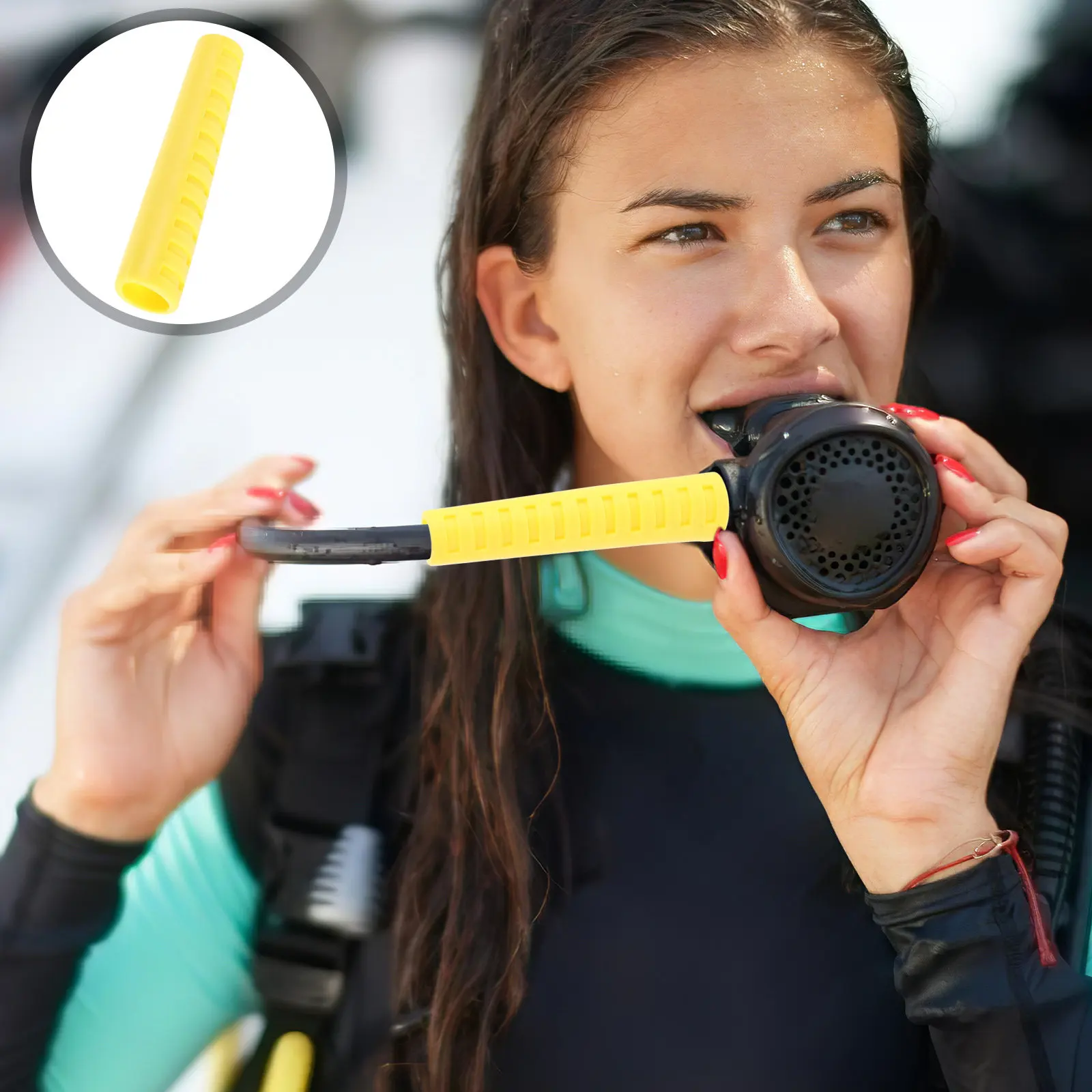 

Yellow Universal Scuba Hose Protector Sleeve Spiral Wrap for Diving Hose Guard Cover Kink Proof Lightweight Diving Regulator