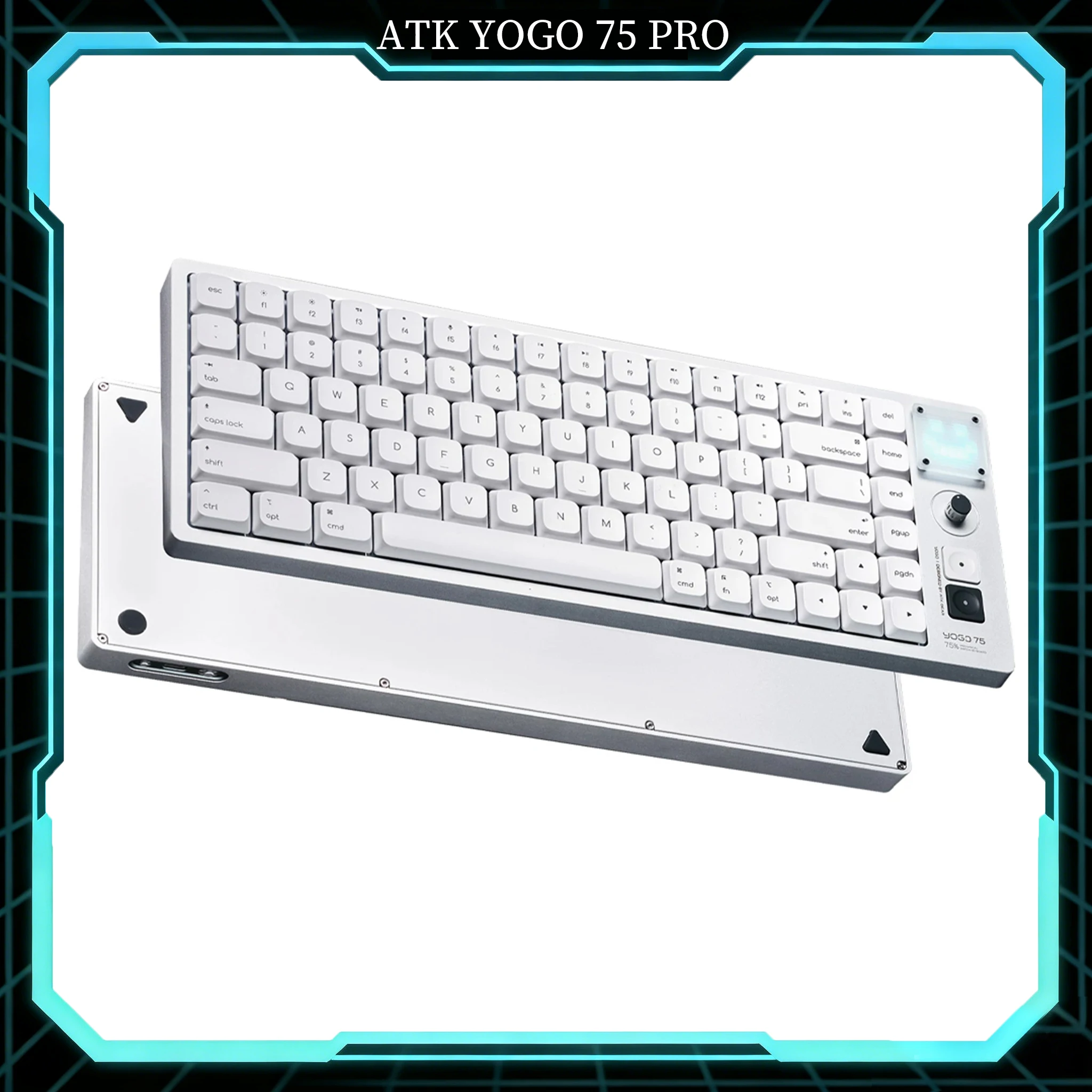 Teclado Mecânico ATK Yogo 75 Pro com Eixo Curto, Carcaça de Liga de Alumínio, Teclado com Três Modos para Uso em Escritório, Longa Duração da Bateria