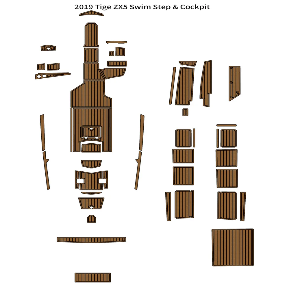 

2019 Tige ZX5 Swim Step Cockpit Storage Boat EVA Faux Foam Teak Deck Floor Pad