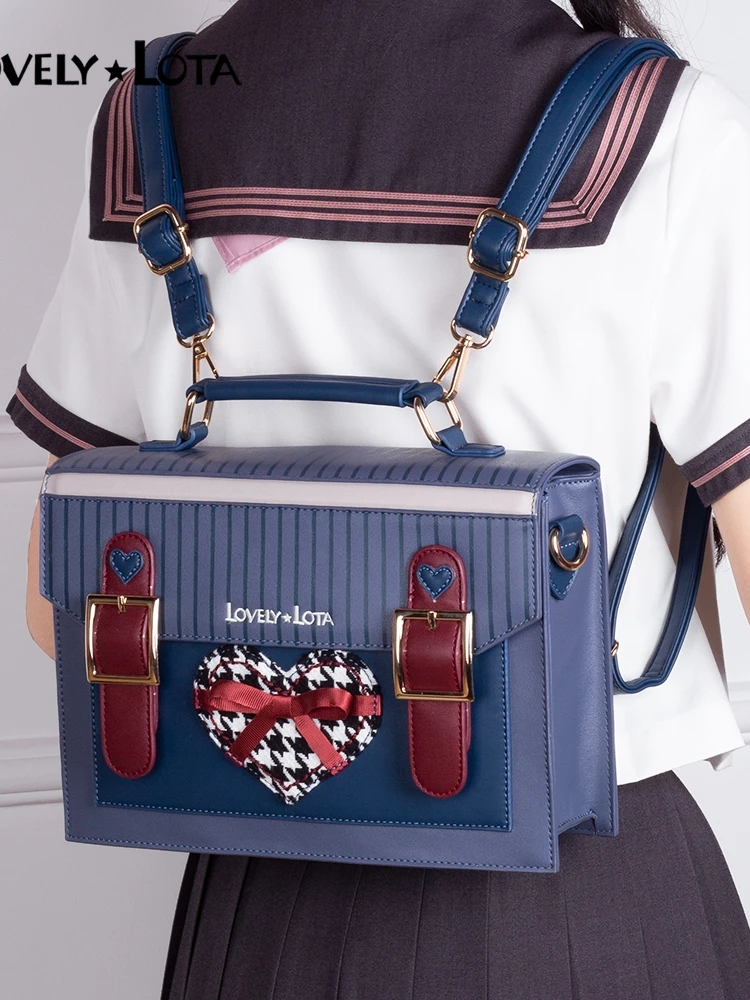 Japanese Original Lolita JK Uniform Handbag College Style Commuting Casual Anime Retro Square Crossbody Bag for Women
