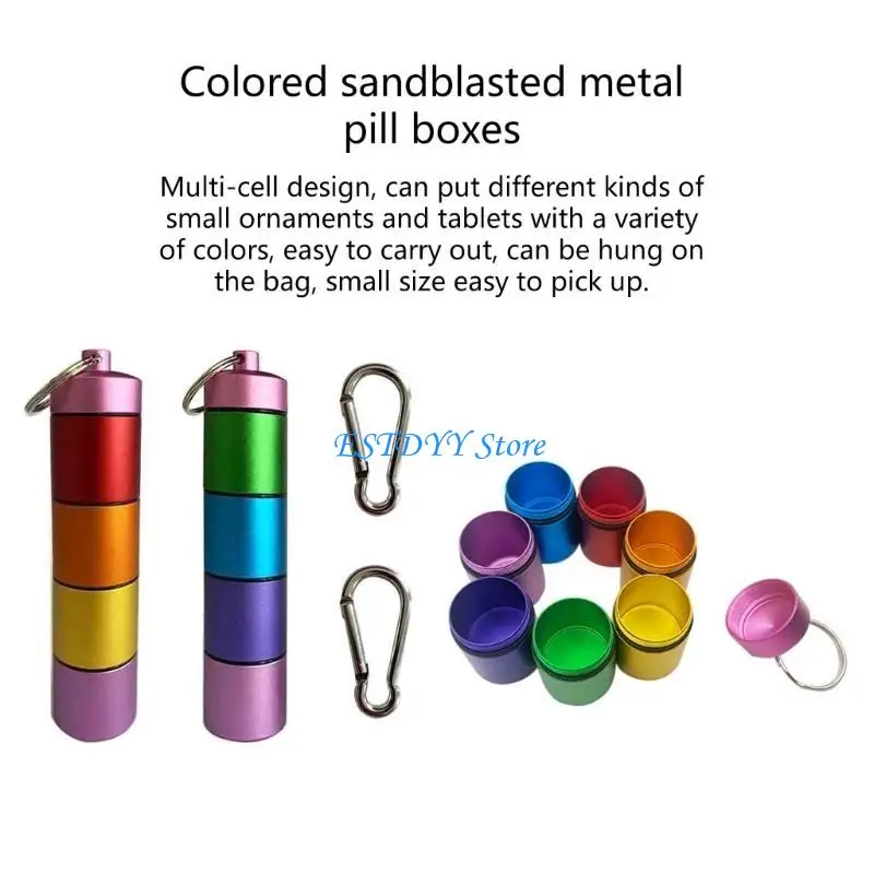

G6DE 2pcs Pills Case 7 Day Pills Holder with Keyring Waterproof Pills Container