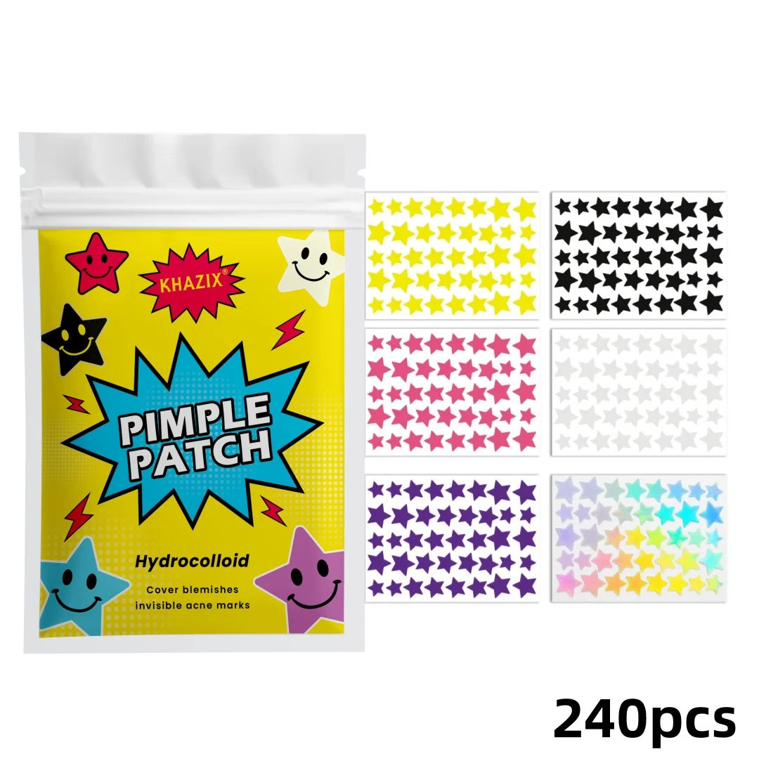 240 Patchs Étoiles Hydrocolloïdes pour le Visage, Absorbants, à l'Arbre à Thé, Patchs Anti-Acné Hydrocolloïdes, Patchs Étoiles Mignons pour Boutons