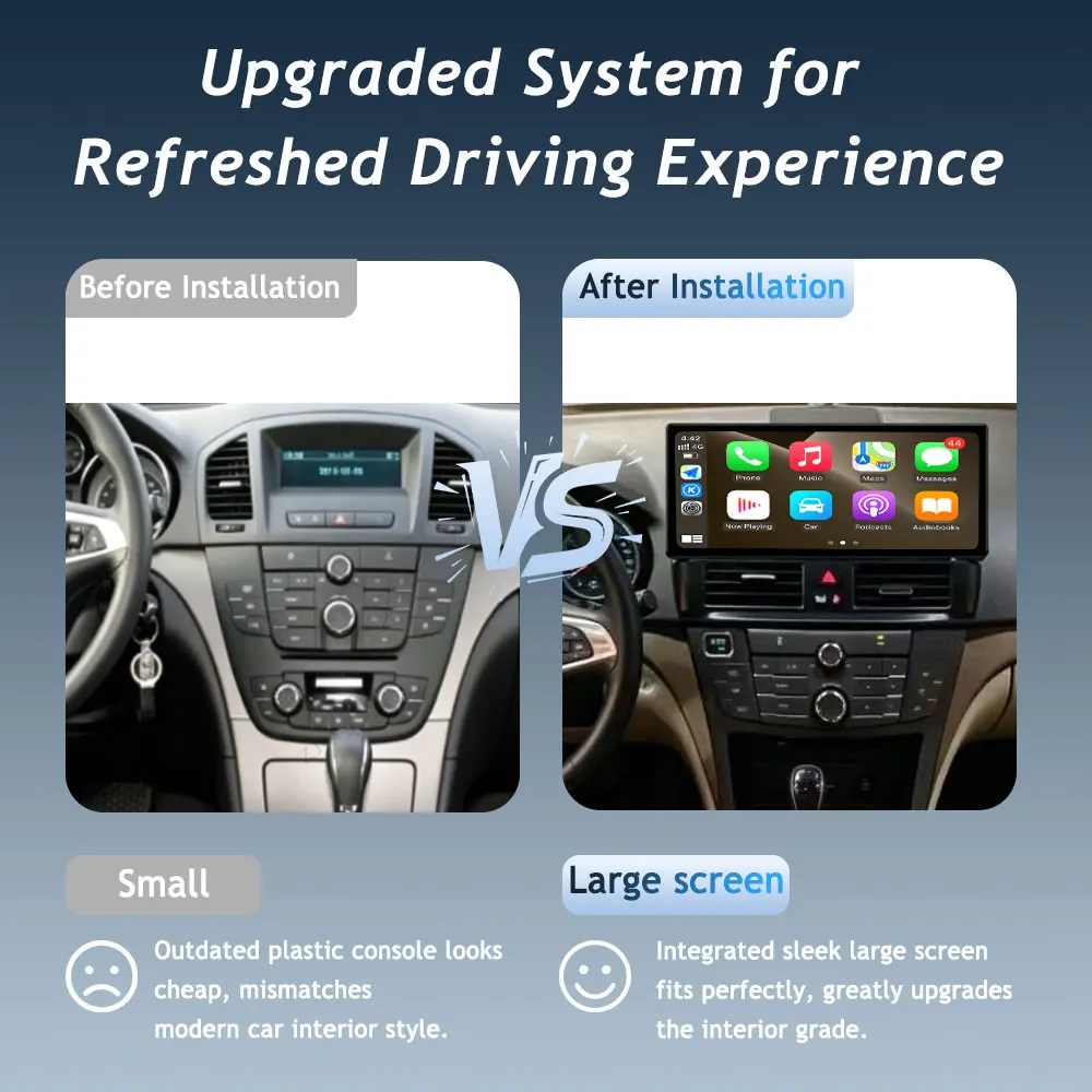 Andriod 16（OS) 12.3 inch For Opel Insignia Buick Regal 2008-2013 Car Radio split Screen Auto radio Accessories Wireless CarPlay