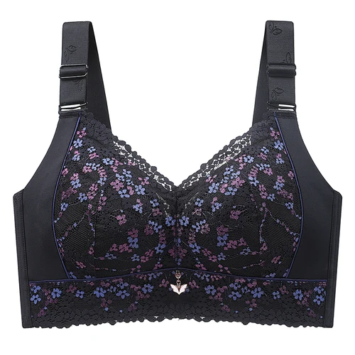 Sujetador de talla grande 36-52CDE de encaje sin aros para mujer, ropa interior fina sin costuras de pecho grande para mujer, sujetador reductor no acolchado