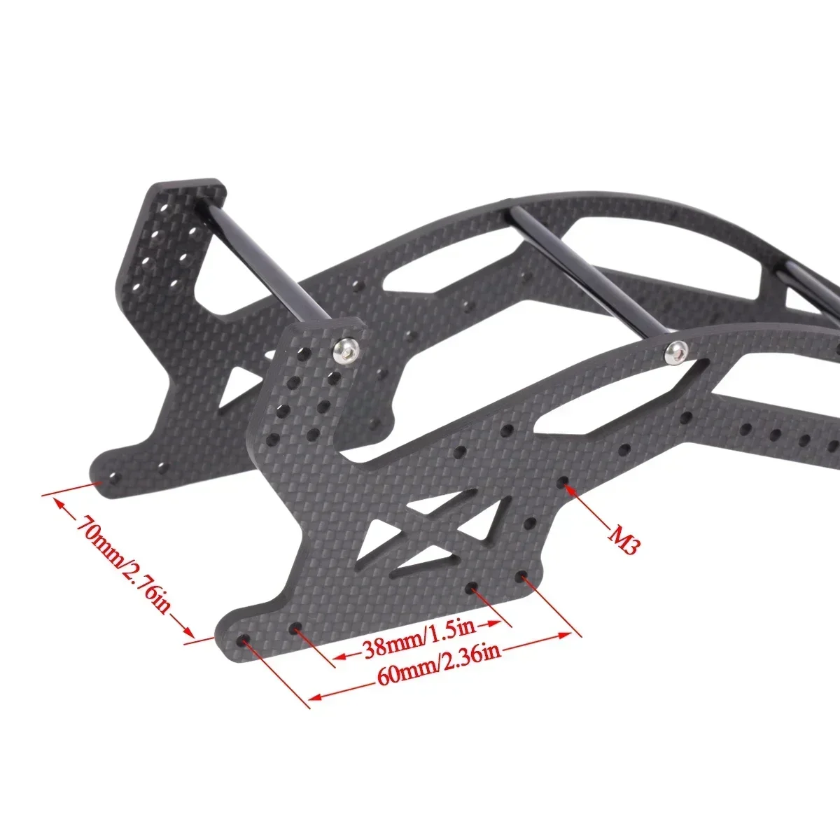 4.1mm podwozie gąsienicowe z włókna węglowego z linkami ustawionymi na 1/10 RC Rigs Capra F9 przesunięta oś portalowa 1.9S MOA Sporty Comp buduje DIY