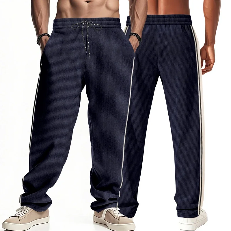 

Men's Spring-Autumn Sport Pants, Corduroy American Casual Pants, Loose Straight Fit Pants, Men's Shopping and Camping Style