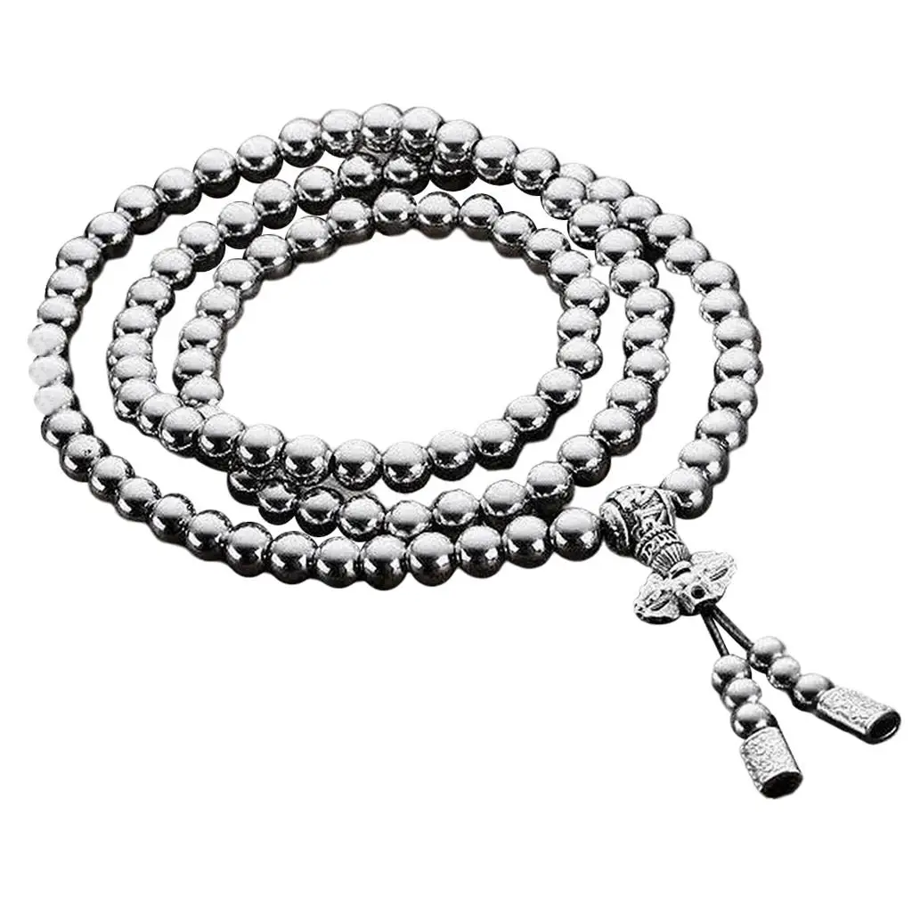 Stainless Steel Buddha Beads Bracelet Accessories Sturdy Vertical Length 48cm Multifunctional Waterproof Car Decoration Jewelry