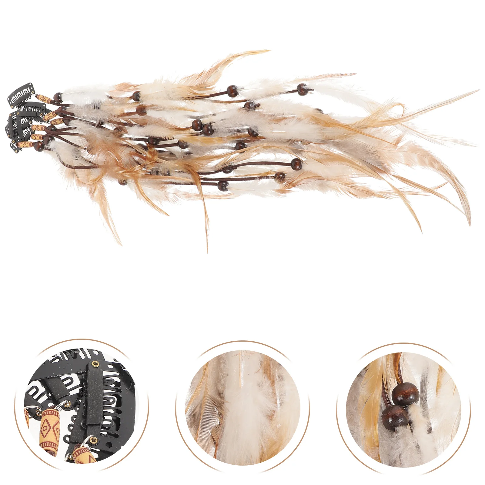 

6Pcs Ethnic Vintage Hair Clips Indian Hair Accessories Clip Extensions for Women Festivals Party Cosplay