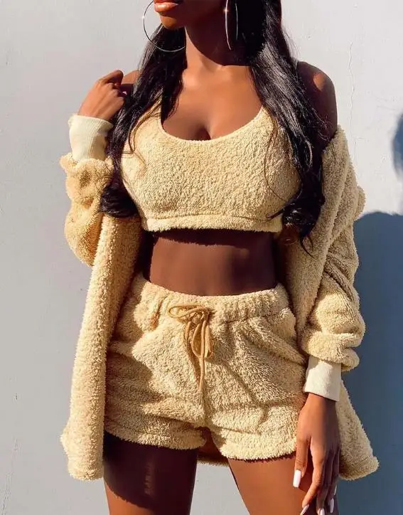 

Women's Clothing Autumn and Winter New Home Wear Casual Suit Jacket Shorts Vest