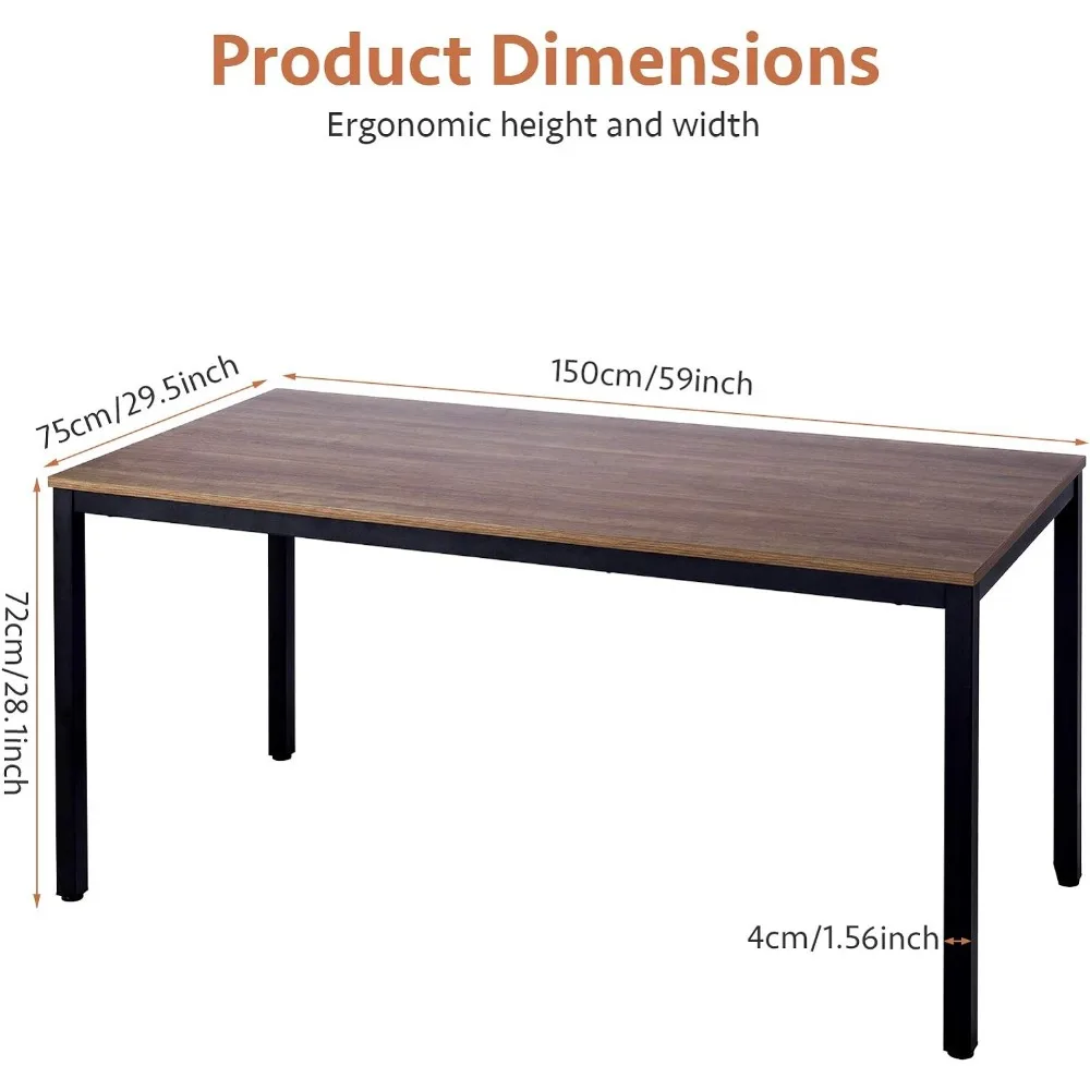 POPRUN Writing Computer Office Desk 59 Inch（60