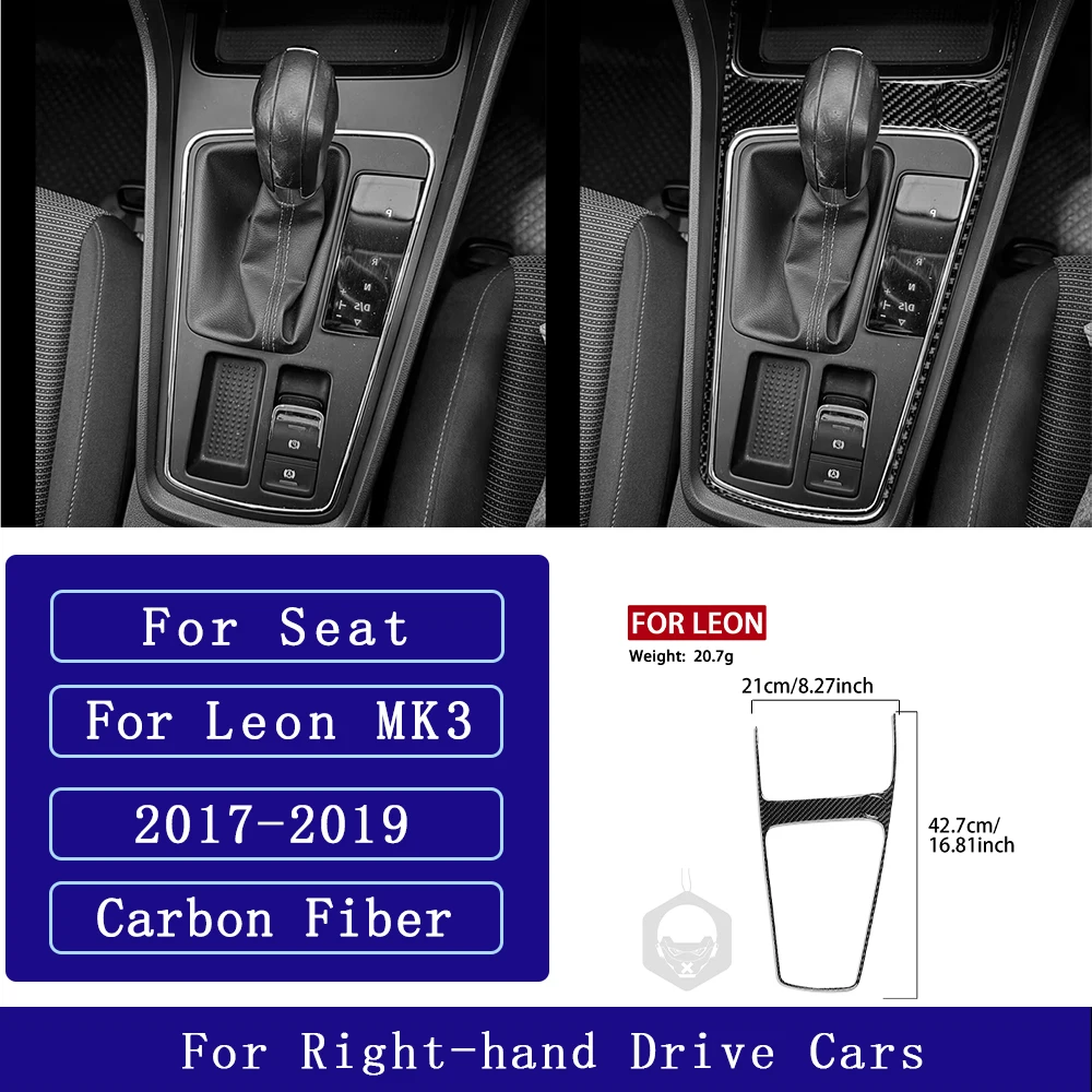 Voor Seat Leon MK3 2013-2020 Koolstofvezel Centrale navigatie radio AC CD versnellingspook deurpaneel Auto Accessoires Decoratieve Stickers