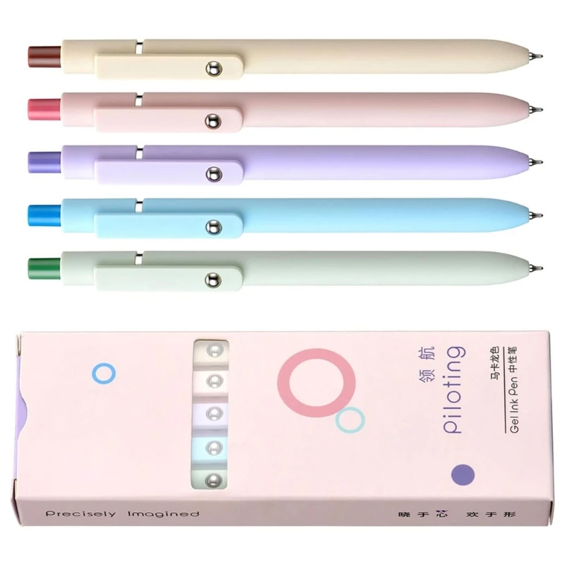5peeces Выдвижной гель -ручка быстро высыхает грудь 0,5 мм ручка с гладким написанием для написания журналирования K1Kf