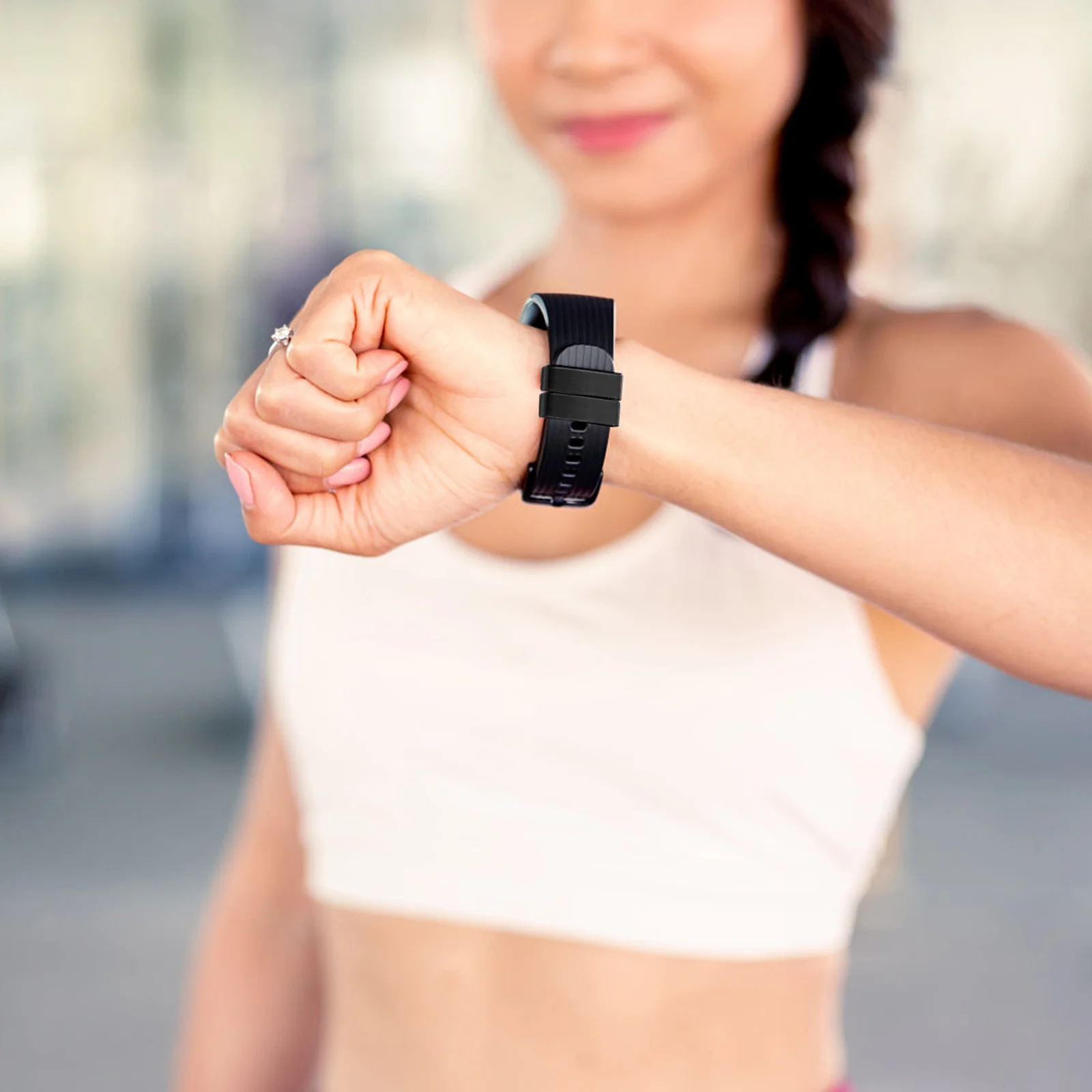 

6Pcs 22mm Diameter Silicone Watch Band Loops Rings Flexible Durable Replacement Old Damaged Bands Watch Strap Loop