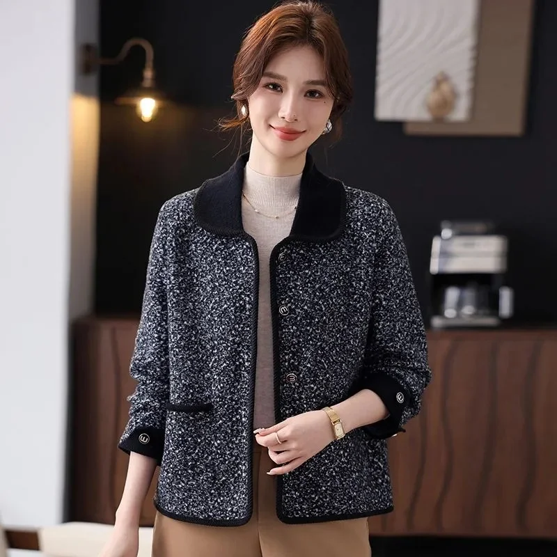 Small Fragrant Jacket Women's Spring Autumn2025New Fashion Coat Short Middle-Aged Mother Overwear Temperament Ladies Outcoat Top