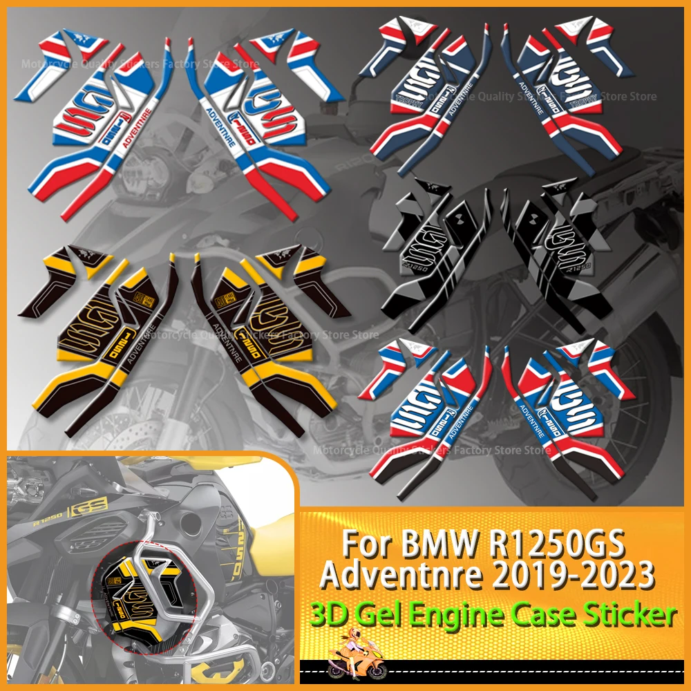 Motorcycle R1250GS ADV 3D Gel Radiator Protective Cover Reflective Sticker For BMW R1250GS Adventure 2019-2022 Engine Case Decal