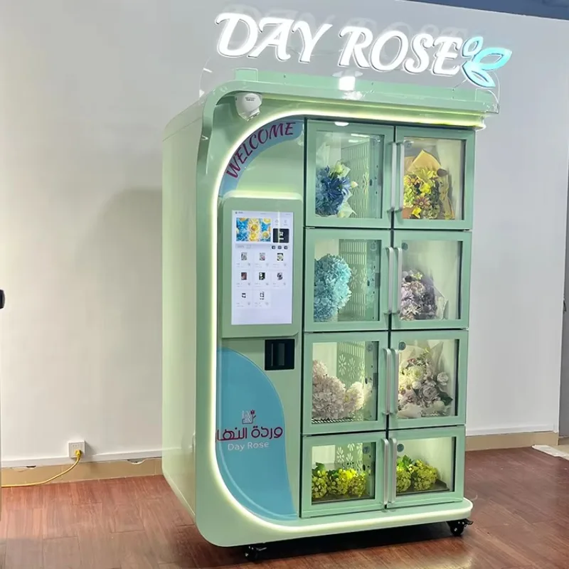 Customized Commercial Money-making Flower Vending Machine with SDK Touchscreen Cloud-Based Management Multiple Payment Options