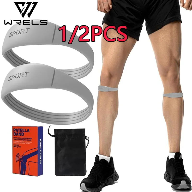1/2PCS Silicone Knee Straps Anti-Slip Patella Tendon Protection Knee Brace Basketball Running Cycling Compression Knee Band