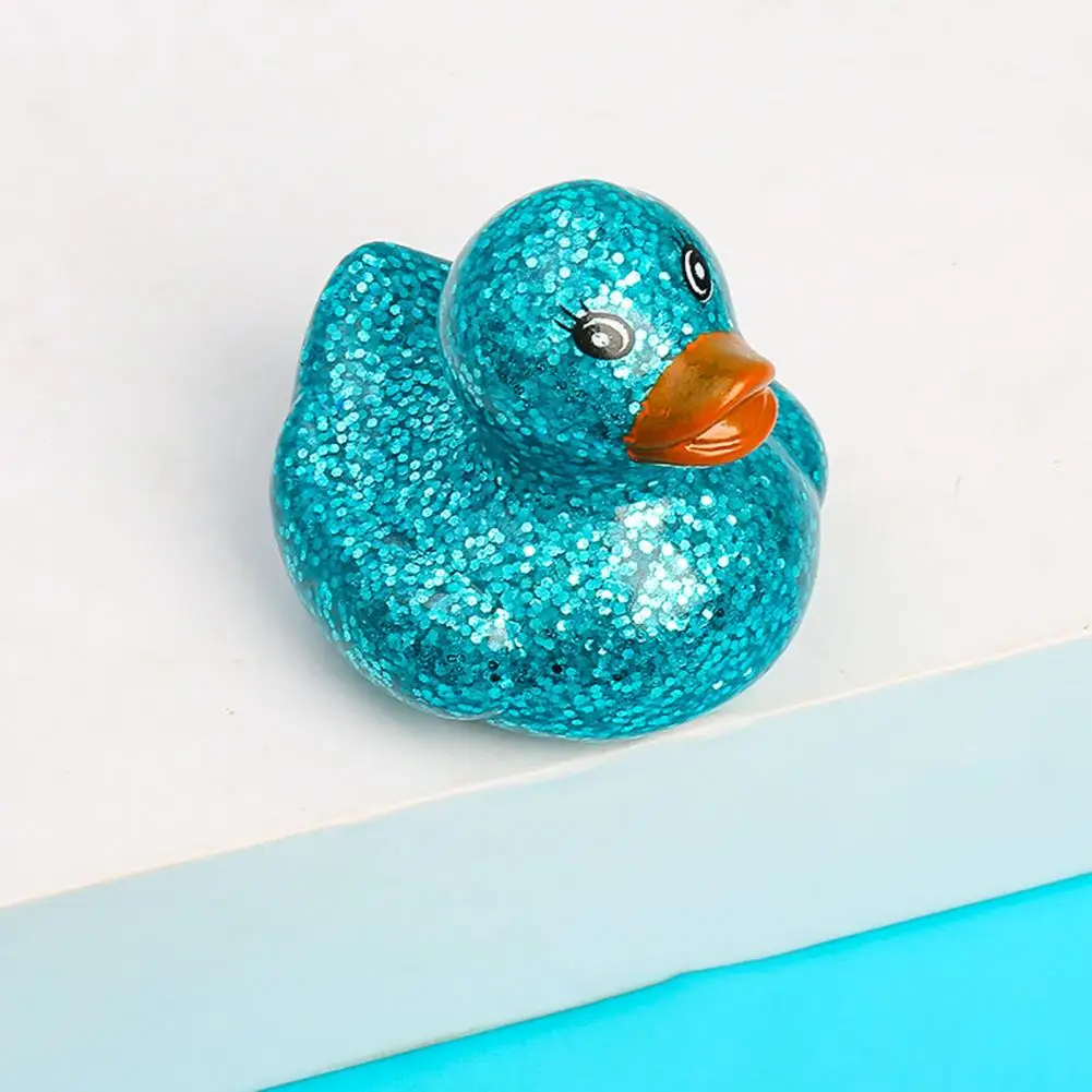 Bedside Duck Lamp Led Light Up Duck Toy with Glitter Flashing Yellow Squeaky Bath Toy Giant Sparkly Rubber Ducks for Party Play