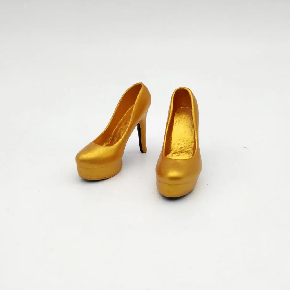 1/6 Scale Golden Women's High-heeled Shoes Hollow Model for 12in Action Figure Doll Toys Accessory