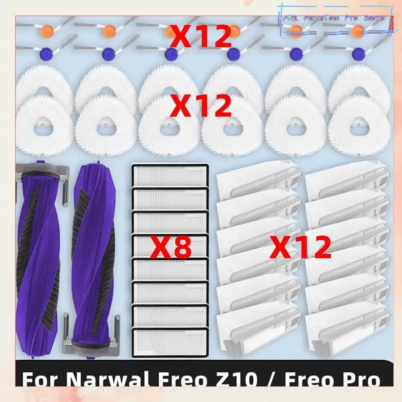 

Fit For Narwal Freo Z10 / Narwal Freo Pro Vacuum Parts Main Roller Side Brush Cover Dust Bag-A73I