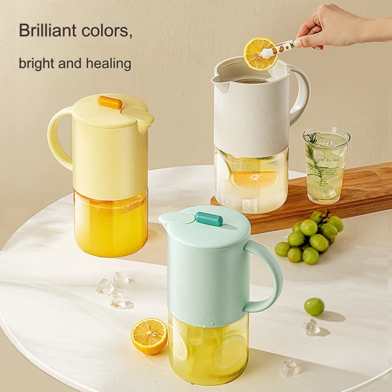 

ABHG-Portable Glass Water Jug With Lid Kitchen Coffee Pot With Handle Coffee Tea Kettle Coffeeware Teaware