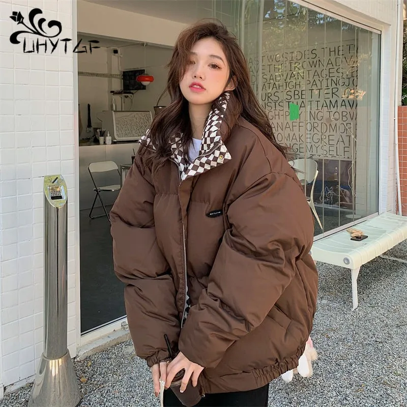 UHYTGF Feather Coats Winter Jackets For Women 2024 Parkas Women\'s Coat Down Thickening Warm Overcoat Puffer Parkas Jackets 1056