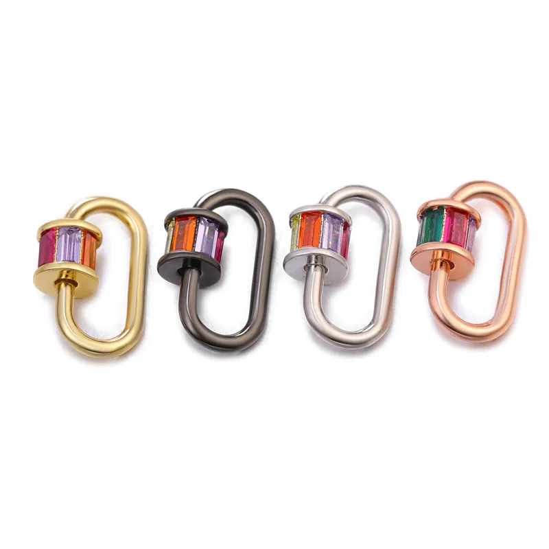 Juya 18K Plated Connector Decorative Fastener Screw Bolt Carabiner Clasps Accessories For DIY Mesh Chain Pendant Jewelry Making