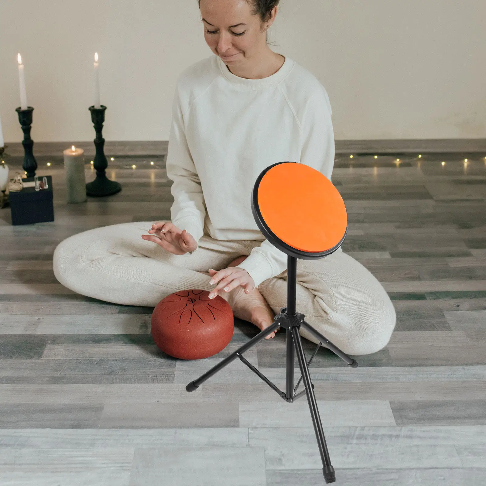 

1Set Drum Practice Pad Kit Portable Tripod Stand Suitable for All Levels Soundproof Mat Electric Drum Accessories