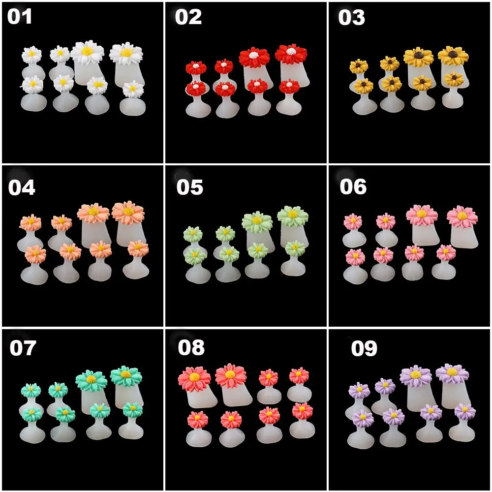 8 قطع زهرة جديدة مريحة فاصل أصابع القدم مصحح أصابع القدم باديكير سيليكون