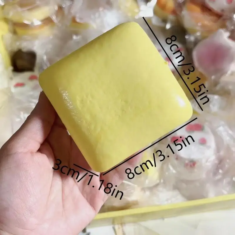 1 個クリエイティブシミュレーションスクエアケーキスクイーズおもちゃかわいいスローリバウンドストレスリリーフおもちゃフィジェットおもちゃ大人子供のためのギフト