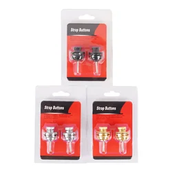 Professional 2 Pieces/Set Flat Head Quick Fix Metal Guitar Straplock Button for Electric Guitar Bass 3 Colors