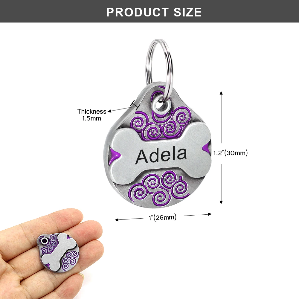 Personalized Dog ID Tag Customized Dogs Cat Tags Nameplate Free Engraved Puppy Kitten Collar Pendant Anti-lost Pet Accessories