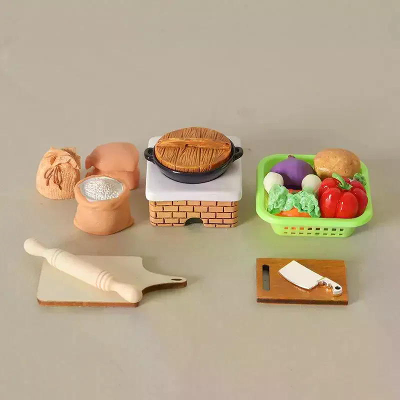 

1 Set Doll Kitchen Cookware Baking Supplies Decor Toy 1/12 Dollhouse Mini Kitchenware Kit Model Micro Scene Construction Props