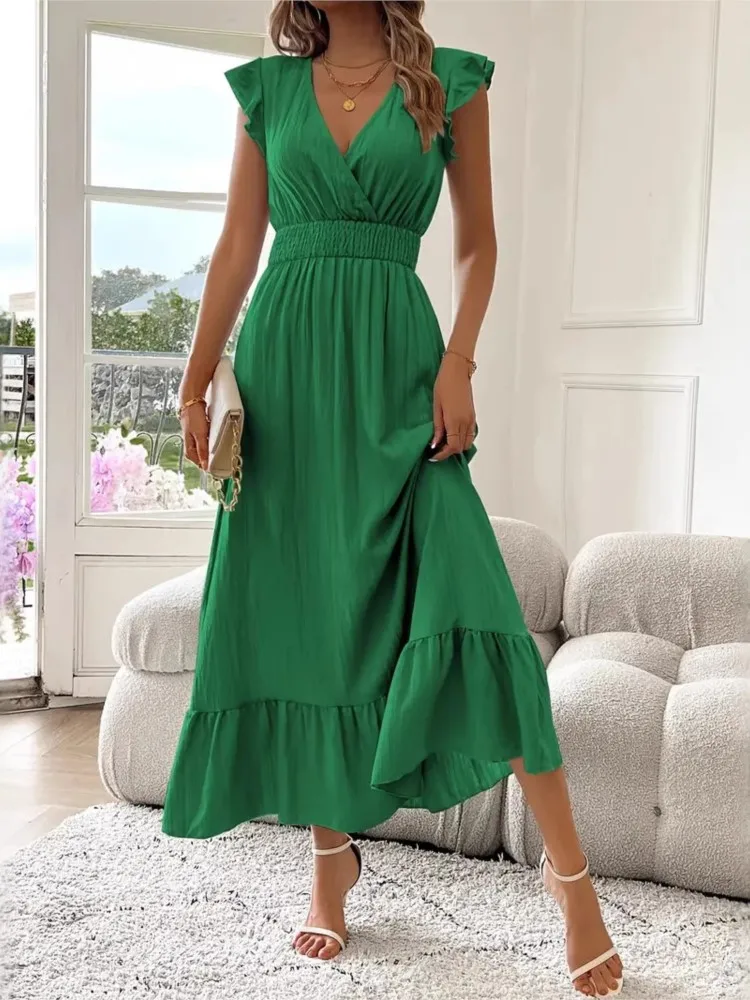 

Sexy Slanted Shoulders And Rotator Sleeves Dress For Women Autumn Fashion Smudge Casual Party Hip-pack Evening Dresses Female