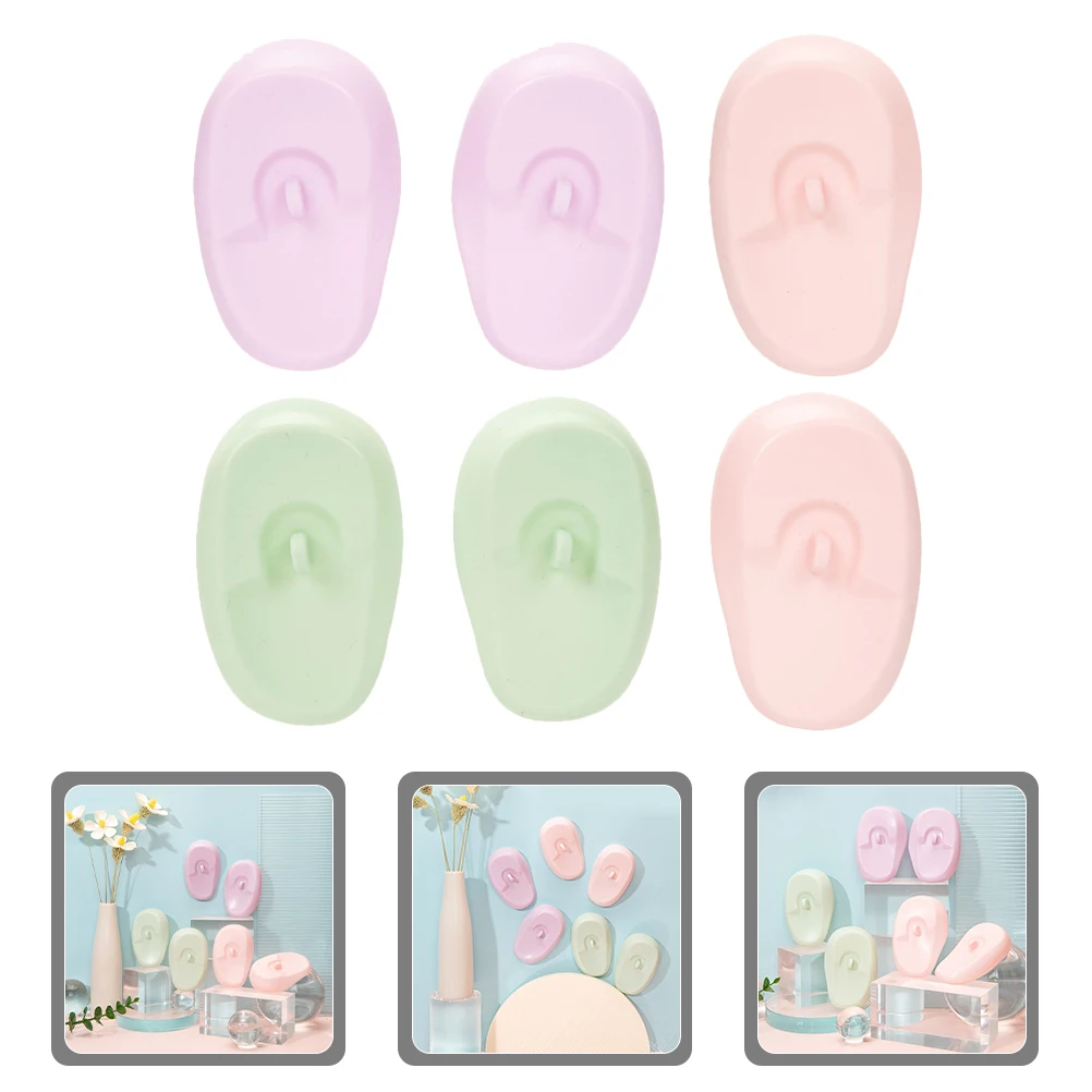 

3 Pairs Ear Covers for Ear Covers For Shower Hair Dyeing Salon Use Soft Reusable Pink Purple Green Earmuffs Protectors